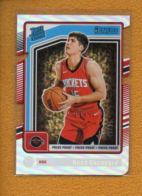 Reed Sheppard 2024-25 Donruss Rated Rookie Press Proof Silver Die-Cut RC 202 /75