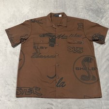Vintage FreshJive Shirt Mens XL Brown Button Up Shelby Snake Malibu USA Made