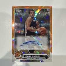 Manu Ginobili 2023-24 Topps Chrome Sapphire Autograph Orange /25 CG-MG Spurs