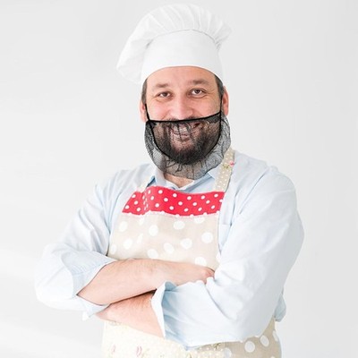 100 protectores elásticos negros cómodos para barba de 45 cm, desechables