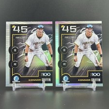 Lot (2) 2025 Bowman Chrome Konnor Griffin Top 100 Prospects #BTP-45 Pirates