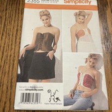 Simplicity Sewing Pattern 2355 Corset Bustier Sizes 14 16 18 20 by Karen Fleisch