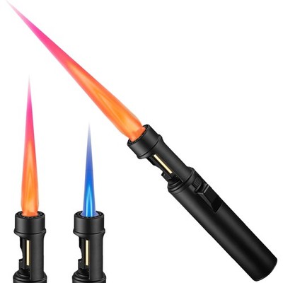 Torch Lighter, Butane Refillable Multifunction Straight Flame Bright Black 