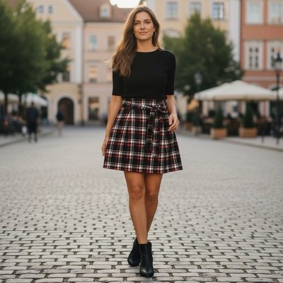 Y2k HAVE Tartan Plaid Mini Skirt Red L Preppy Schoolgirl A&F