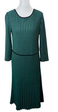 New Ming Wang Dress Sz X-SMALL XS Flared Soft Knit 3/4 Sleeve $265 NWT
