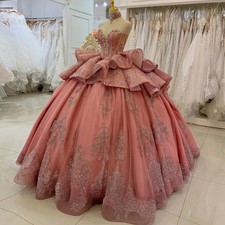 Classic Strapless Quinceanera Dresses for Girl Lace Appliques Court Train Corset