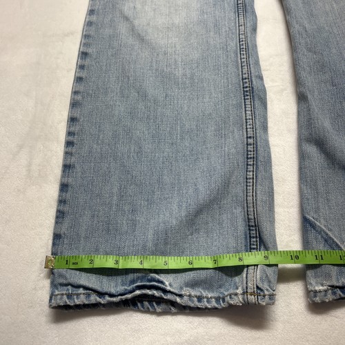 Pantalones de mezclilla American Eagle para hombre 32x32 (30) corte bota desteñido lavado claro desgastados - Imagen 12 de 16