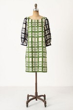 NIP Anthropologie Broken Blocks Shift Silk Dress Size 0