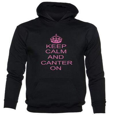 Keep Calm & Canter Pony Reiten Mädchen lustig Kinder Hoodie
