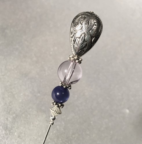 SEXY HATPIN with Celtic Motif on Silver TEAR shape with a Modern Look - 8 inch - Picture 7 of 10
