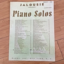 Vintage Sheet Music - Jalousie (Jealousy) - 1931 Tango Tzigane - Jacob Gade