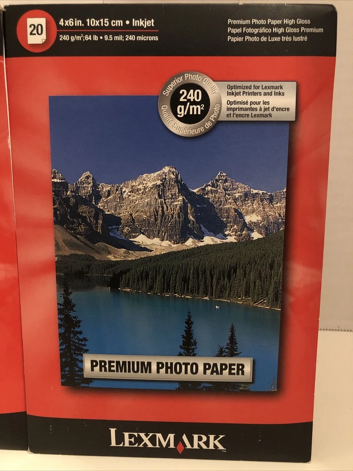 2 Sealed Package Lexmark Premium Photo Paper High Gloss 4" x 6" Inkjet 20 Sheets - Image 2 of 4