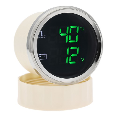 2IN 1 52mm Gauge Water Temperature&Voltmeter With Alarm for Boat Car Truck ATV - Picture 6 of 8