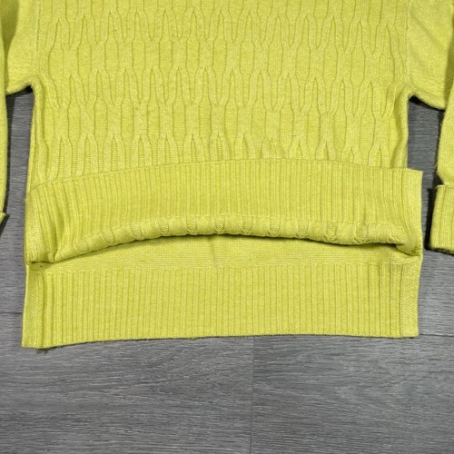 Jersey de punto de la colección M&S tejido con cable suave damas grande verde lima - Imagen 6 de 10