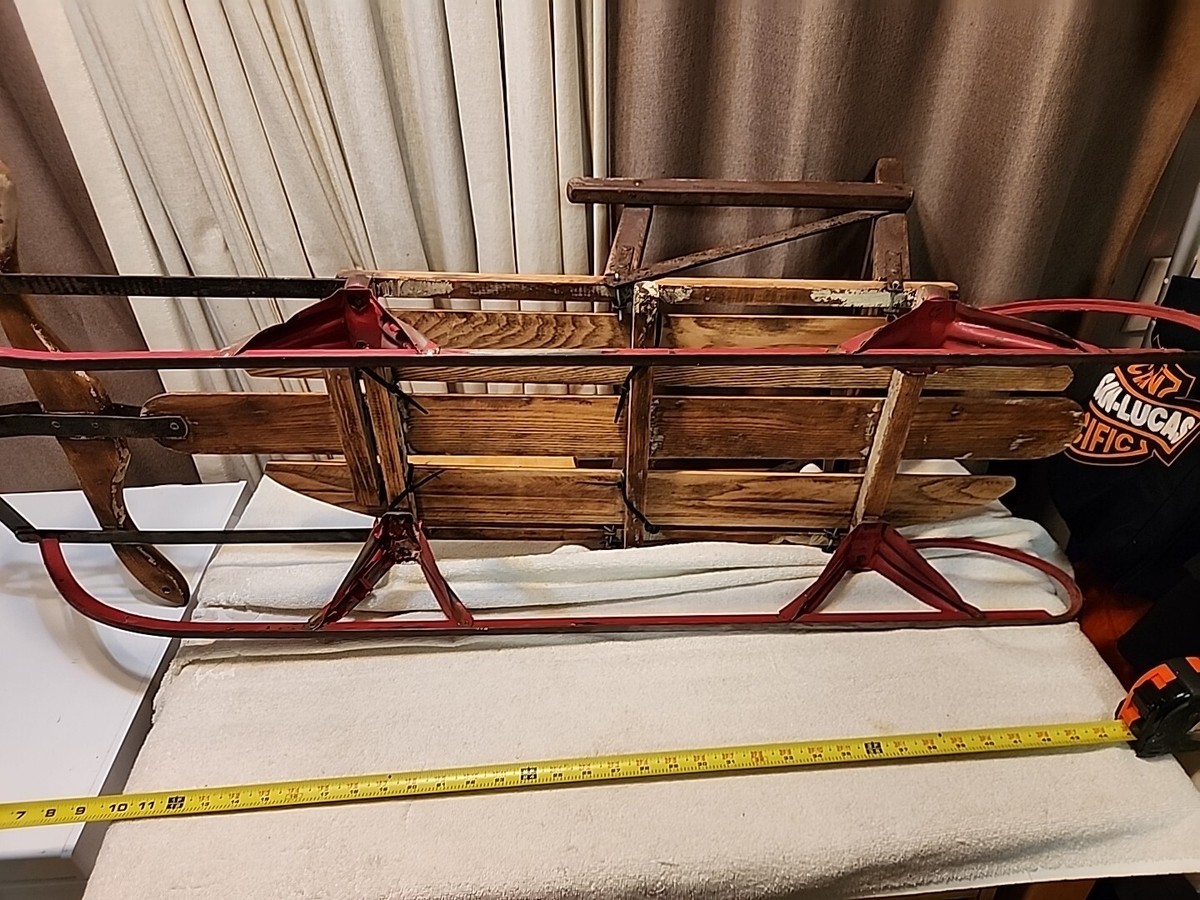 Vintage Radio Flyer Flexible Flyer Sled With Seat Back. Very Rare