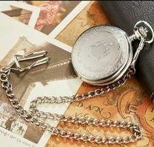 Silver/Bronze/Gold Roman Number Dial Unisex Quartz Pocket Watch Pendant Chain
