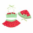 Bilo Baby Toddler Girls Lovely Tie Bikini Swimsuit and Hat 3pcs Set Beach Bathin