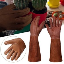 Leather Gardening Mitts Long Tube Breathable Gauntlet Pruning Gloves  Garden