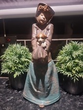 Lladro Nao Matt finish  Gres Girl Figurine with Dog from Spain .