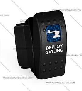 Deploy Gatling Labeled Contura II Rocker Switch COVER ONLY Blue Window 