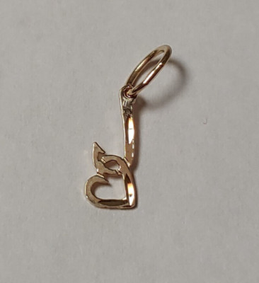  Neu 14k Gelbgold Hooked On You Love Charm Anhänger 