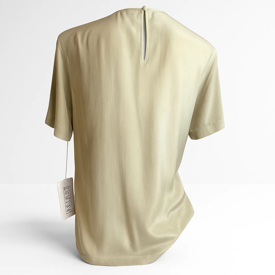 Blusa vintage Bethany 100 % seda - Nueva con etiquetas - Talla pequeña - Oro claro/champán Foto 2 de 4