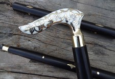 Designer Brass Antique Victorian Handle Wooden Vintage Style Walking Stick Cane
