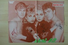 Bucks Fizz autographs fully signed poster folded