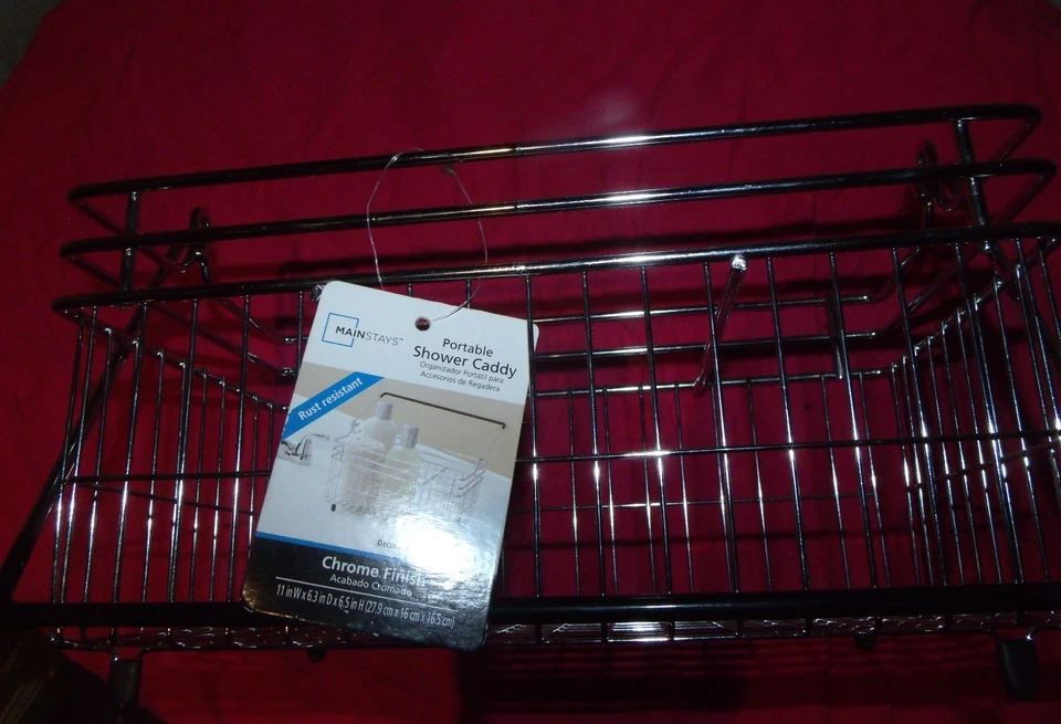 Mainstays, Silver&Black, Stainless Steel/Plastic,Portable Shower Caddy Organizer - Изображение 3 из 4