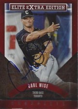 Carl Wise College Of Charleston Toronto Blue Jays 2015 Panini Elite Signed Card