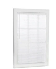 Project Source Room Darkening 1" Slat Width 27" x 64" Cordless White Vinyl Blind