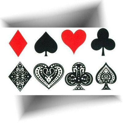 Mini Tatouage Temporaire Symbole Jeux De Carte Petit Tattoo Ephemere Ebay