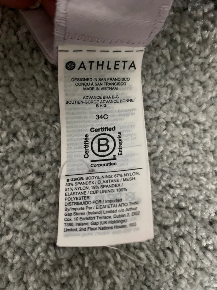 Athleta Womens Sports Bra Racerback Seamless Lavender Purple Size 34C - Image 4 of 4