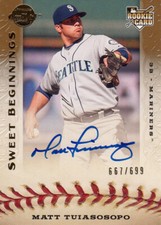 2009 UD Sweet Spot Sweet Beginnings RC Matt Tuiasosopo on card Autograph 667/699