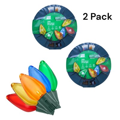 100 Count Multi-Colored Steady Lit C9 LED Lights 2 Pack Super Bright Home Depot