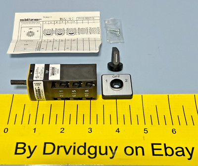 Salzer P110-SE0713 Rotary Cam Switch, 10A, 3kW, 380-440V, 3-Position: 1/Off/2