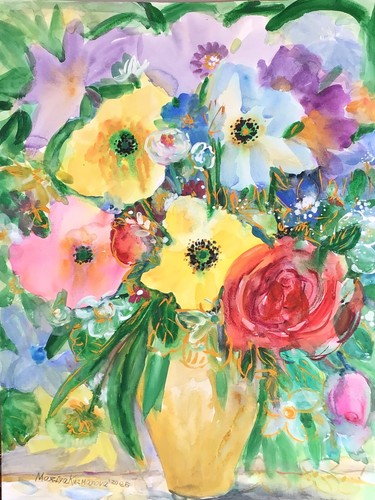 Spring Bouquet 4.Original Watercolor Painting - Picture 1 of 11
