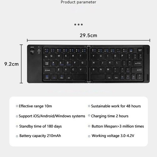 Folding Bluetooth Keyboard For Ipad Tablet Laptop Phone Wireless Keyboard Of _r1 - Bild 4 von 15