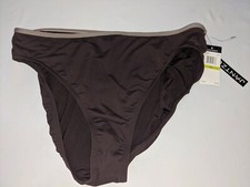 Jantzen Women's Size 14 Brown Bikini Bottoms W/Gray Waistband BNWT 46