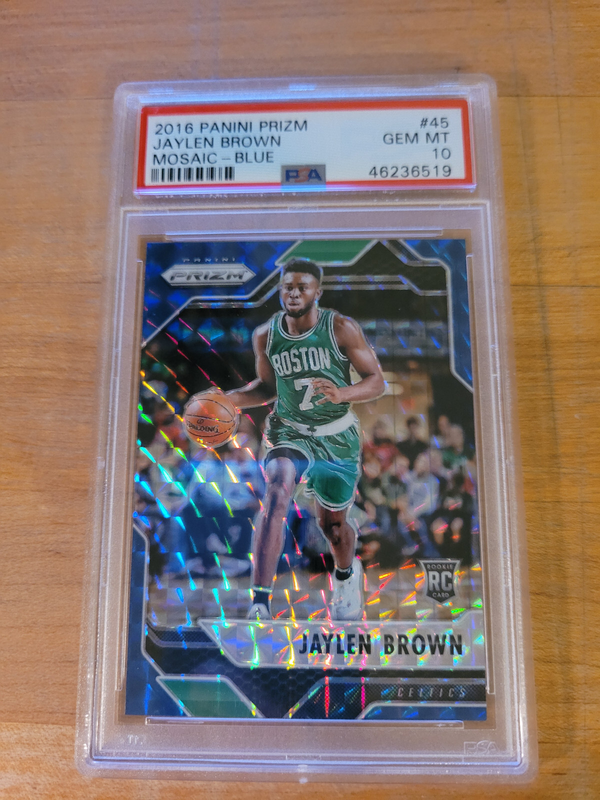2016 Prizm Mosaic Blue Jaylen Brown #45 PSA 10 ROOKIE (pop 49)
