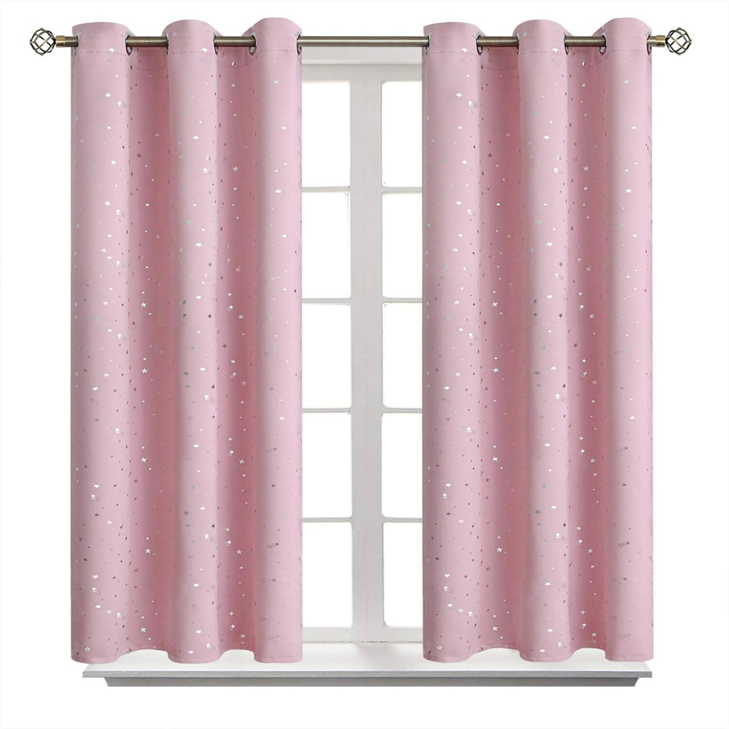 BGment Kids Blackout Curtains for Bedroom - Grommet 42W x 45L, Baby Pink