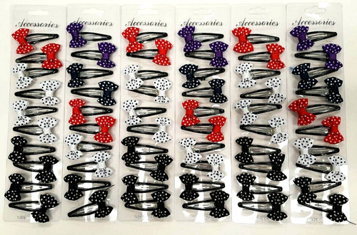 30 pcs Hair Bows Boutique Dots Clips Ribbon Non-Slip Snap Barrettes Girls Kids - 第 2/2 張圖片