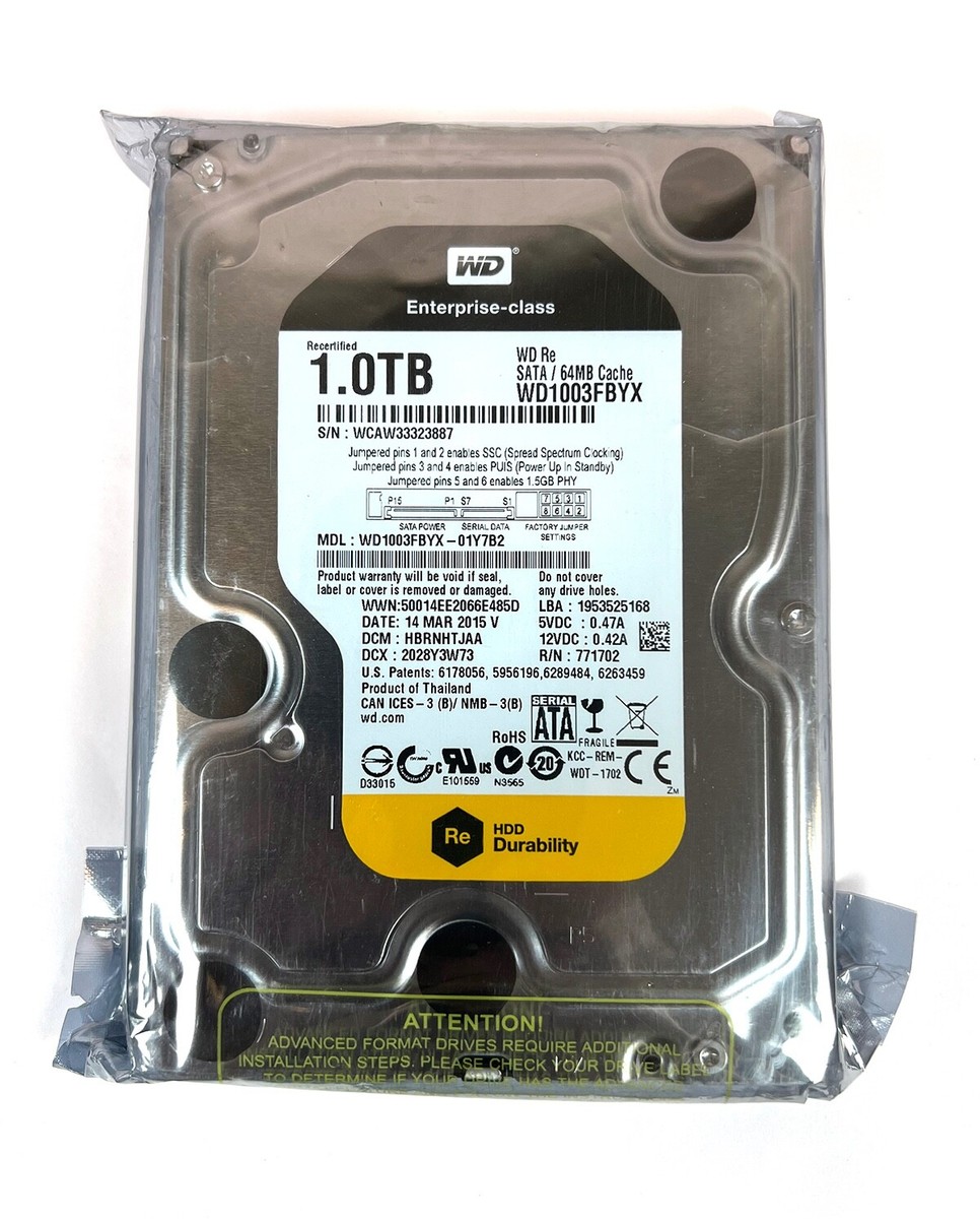 WESTERNDIGITAL WD RE4 1TB 7200RPM RAID Western Digital RE4 WD1003FBYX 1TB 7200 3.5\" SATA 3Gb⁄s Hard Drive