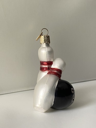 Vtg Old World Christmas Bowling Ball & Pins Glass Ornament - Picture 2 of 9