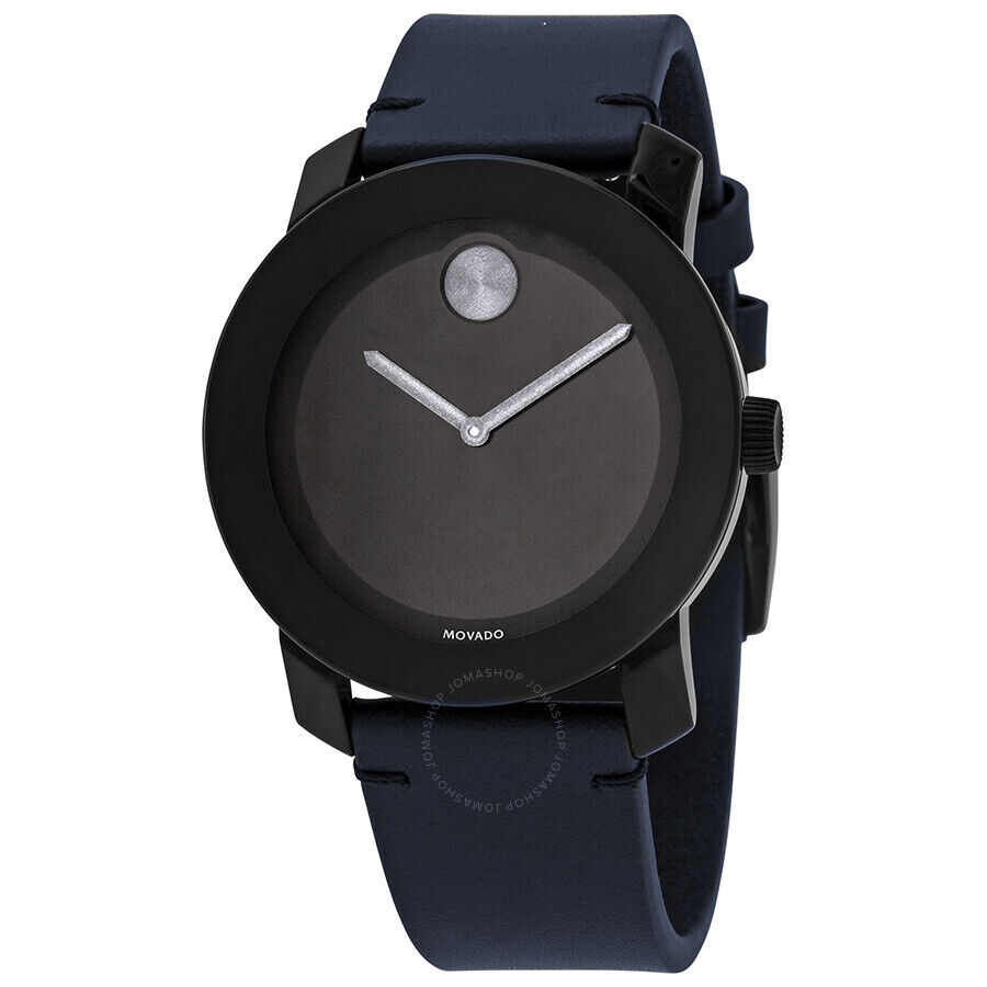 Brand New Movado Bold Men’s 42mm Navy Blue Leather Strap Swiss Watch