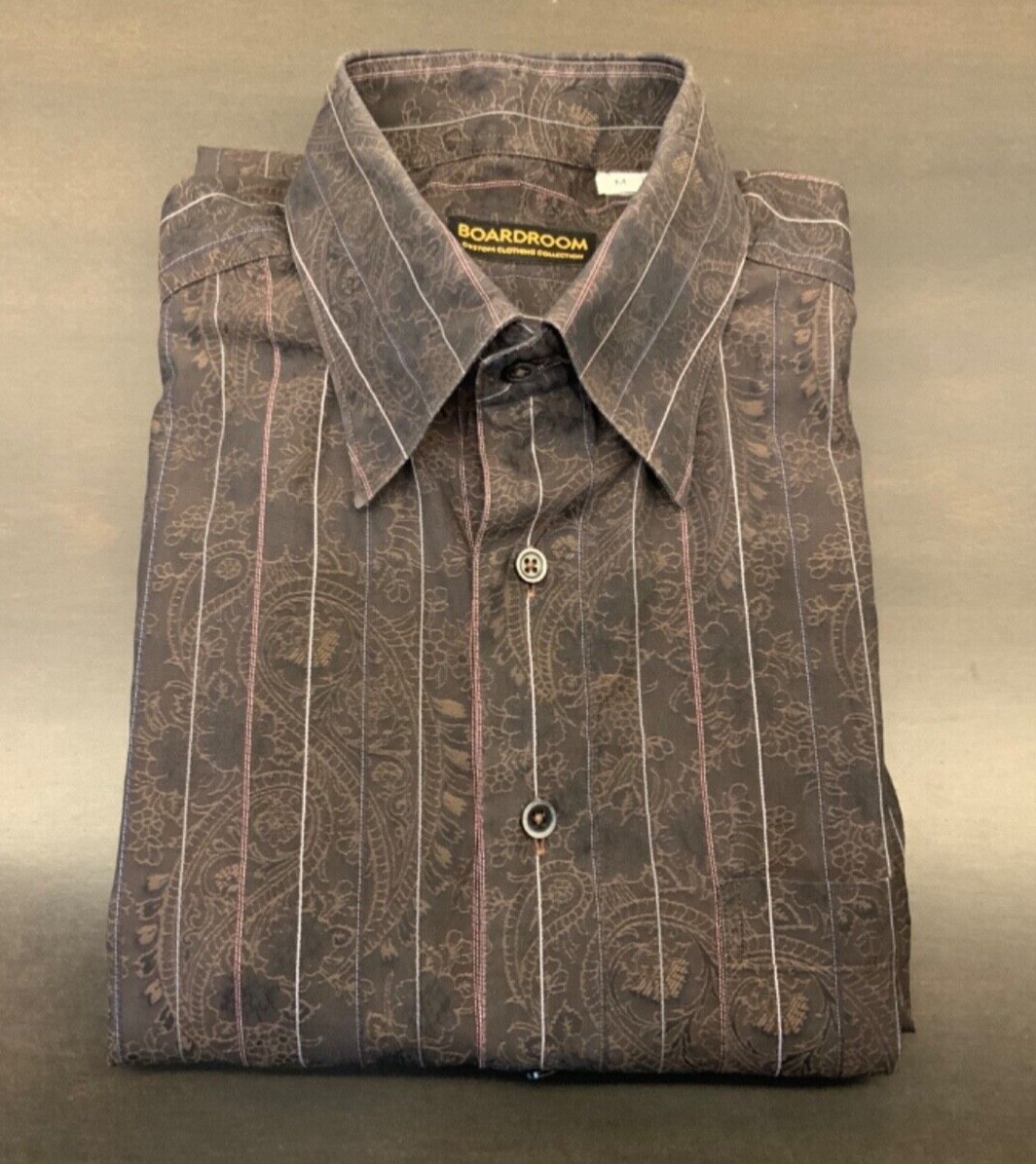 Alliance Mercantile Inc Boardroom Mens Button-up Shirt Size M Brown