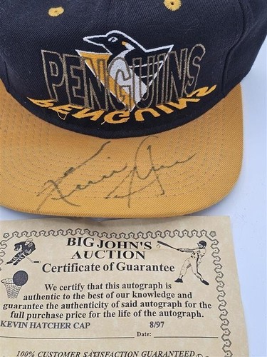 SIGNED Kevin Hatcher Pittsburg Penguins Hat - Picture 3 of 9
