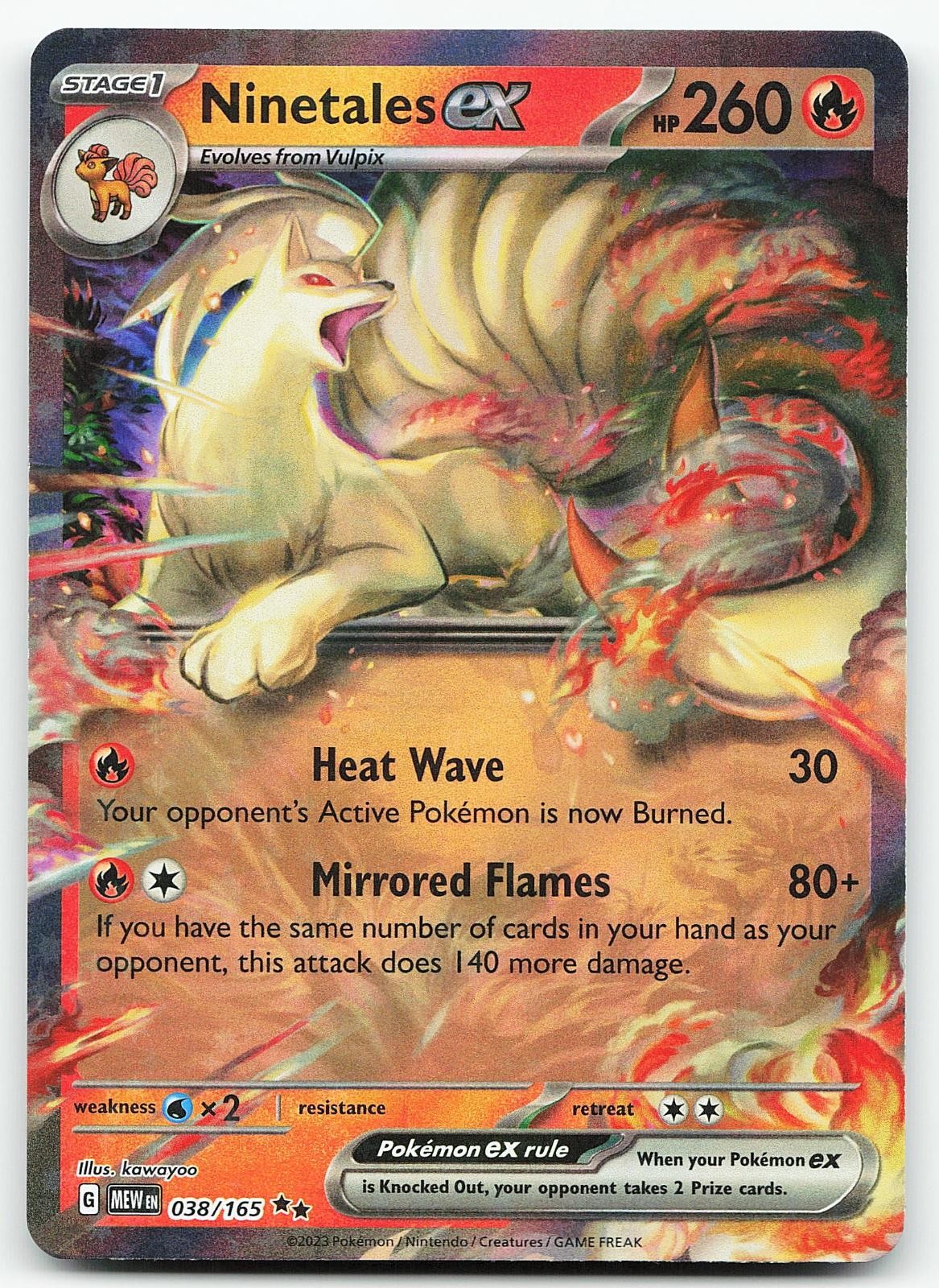 Pokemon Ninetales ex 038/165 151 Double Rare Holo NM