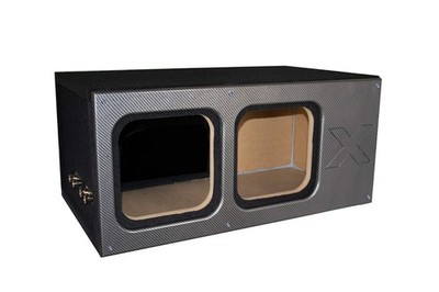 12'' Dual Vented SOLO X Sub Box-ALL 1'' MDF-Black Super Weave Carbon Fiber Facepla
