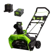 Greenworks 60V 20 inch Cordless Snow Blower with 5Ah Battery and Rapid Charger
